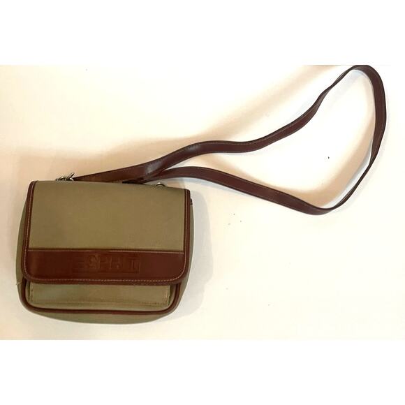 Esprit Vintage Shoulder Bag Crossbody Purse Vtg 80's Brown/Tan Pebbled - Picture 3 of 7